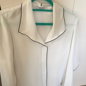 White Blouse With Black Detailing